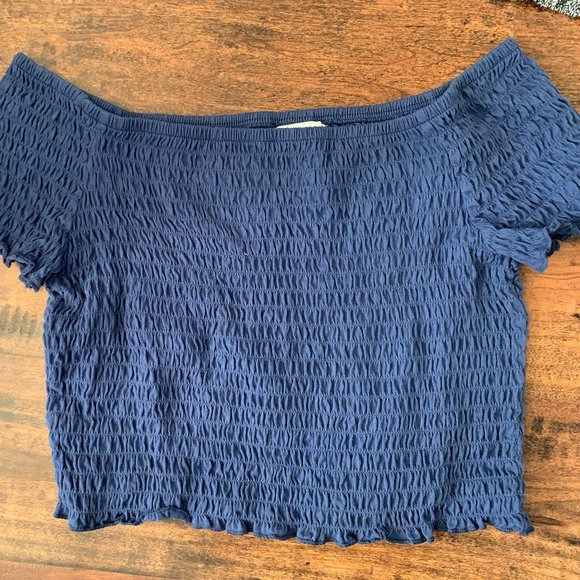 Arizona Jean Co Tops - Off-the-shoulder ruffled purple crop top